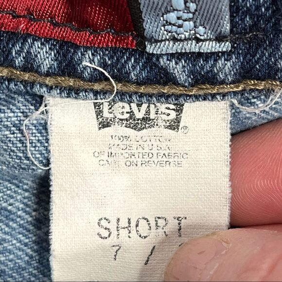 Vintage MiUSA Levis Silver Tab Custom Destroyed Bleached Jean Shorts Denim 7 8 - Picture 7 of 8